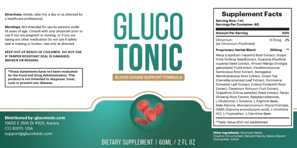 glucotonic official label